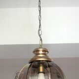 Lustre en laiton à segments de verre fumé, seconde moitié du XXe siècle