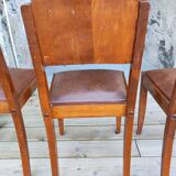 Set of 6 STELLA chairs, Art Deco, leather seat
