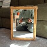 Vintage rattan mirror from the 80s