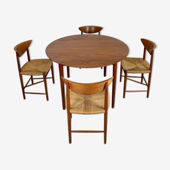 Table et chaises par Peter Hvidt & Orla Mølgaard-Nielsen pour Søborg Møbelfabrik
