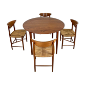 Table et chaises par Peter Hvidt & Orla Mølgaard-Nielsen pour Søborg Møbelfabrik