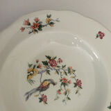 Assiette creuse porcelaine Sarguemines oiseau