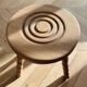 Small tripod/ bedside table/ renovated vintage stool, turned wood, year