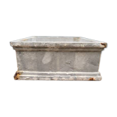 Square cast iron planter jardiniere