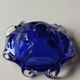 Empty pocket blown art glass from Murano Italy, corolla shape, cobalt blue