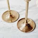Duo of brass candlesticks