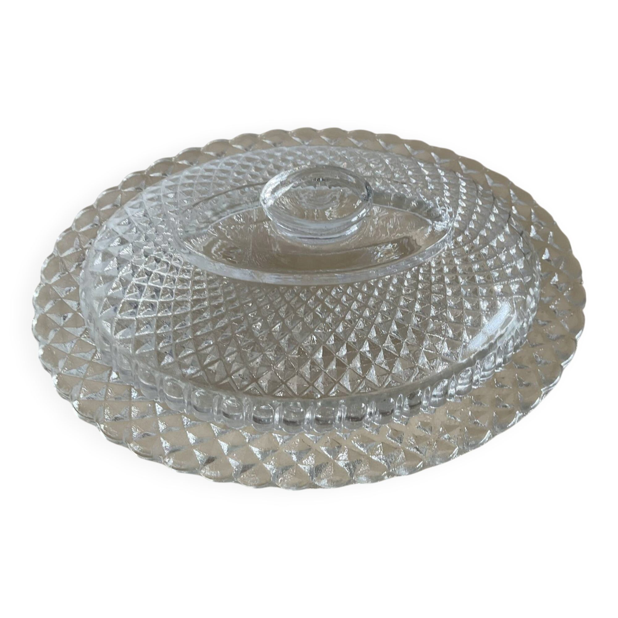 Vintage glass butter dish
