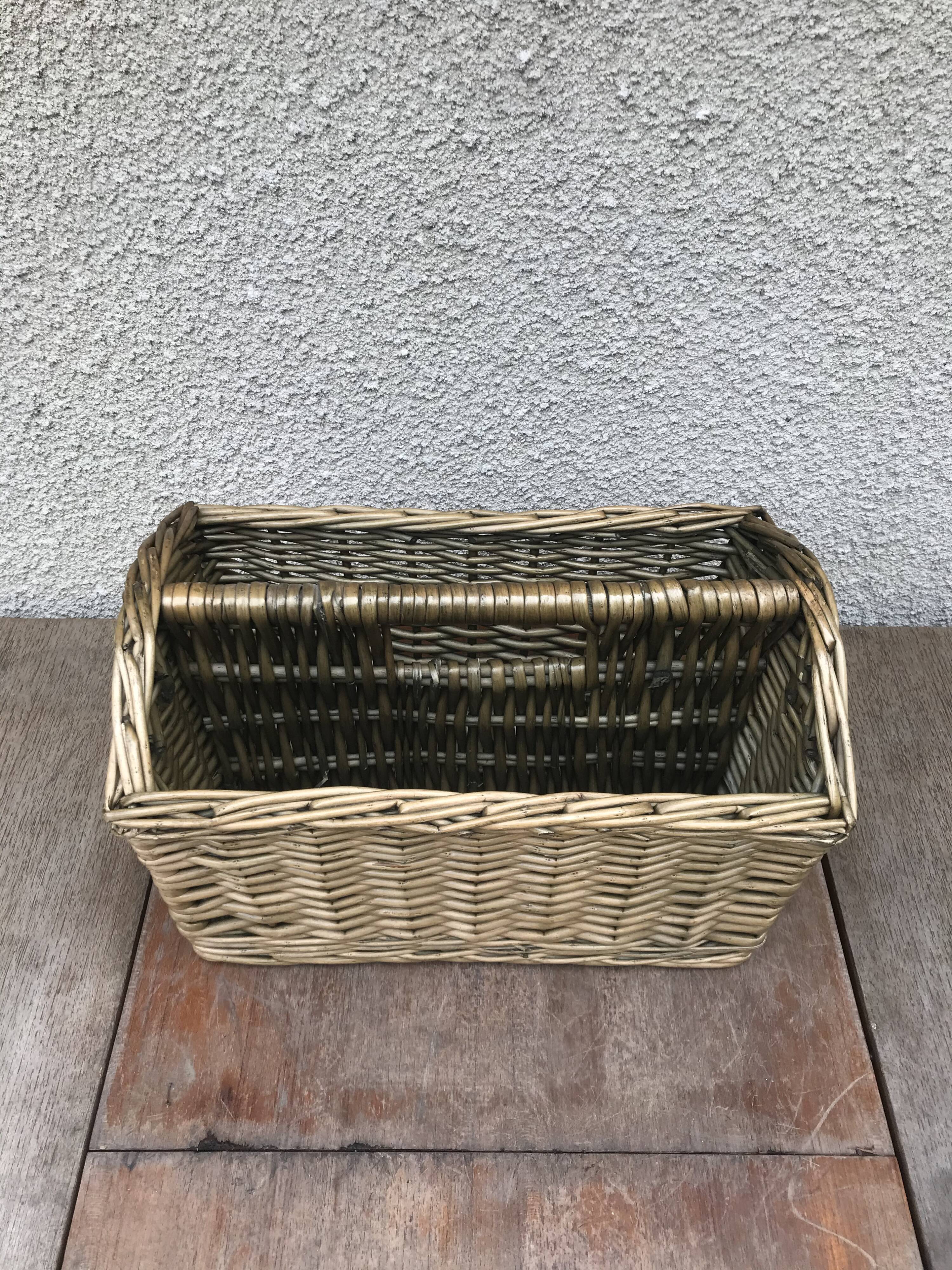 Rattan magazine rack