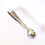 WMF vintage sugar tongs in silver-plated metal with crossed ribbon decoration.