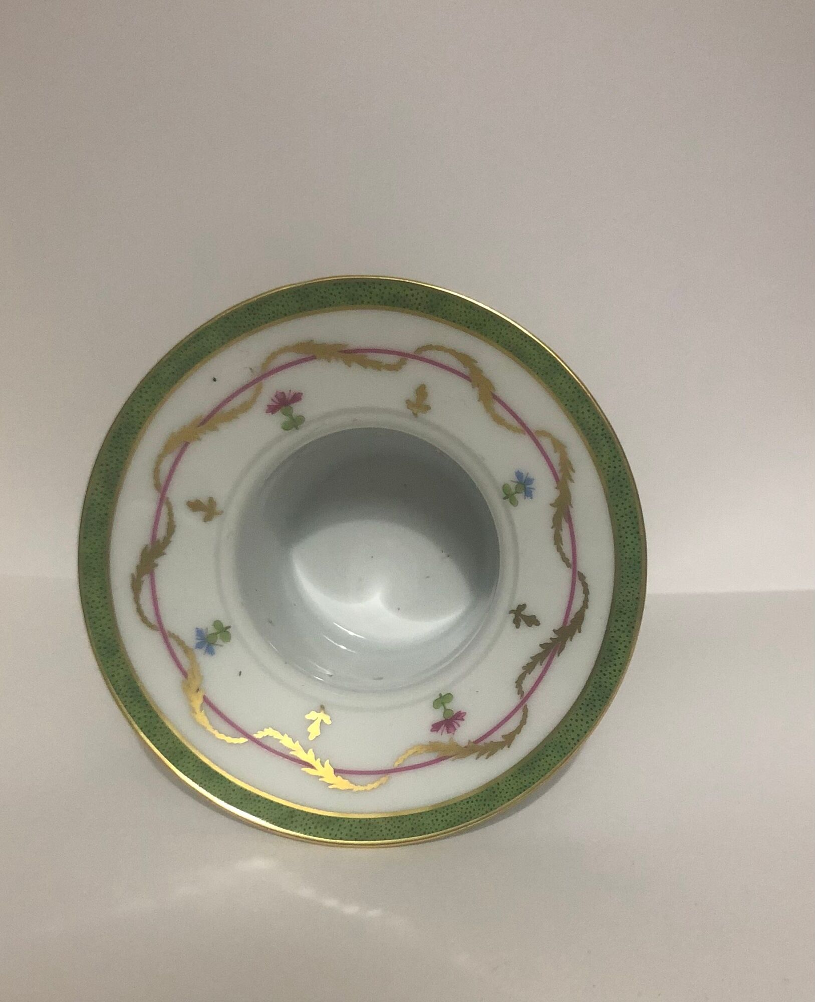 Haviland Old Paris Porcelain Candle Holder Green