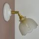 Vintage frosted glass tulip wall light