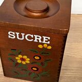 Set of 4 wooden spice jars