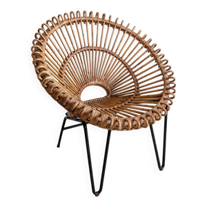 chaise en rotin, france - 1960