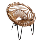 Chaise en rotin, France années 1960