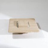 Table basse carrée Saturne en travertin, 1980s