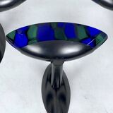 Ottavio Missoni, four large wall lamps in murano glass and metal. Italy 1980s
