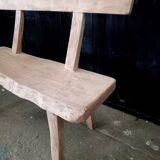 Old small farm bench in solid oak