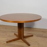 Mid-Century Round Teak Extendable Dining Table from Vejle Mobelfabrik