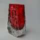 Vase Sommerso rouge effet glaçon par Seguso, Murano, Italie, 1970