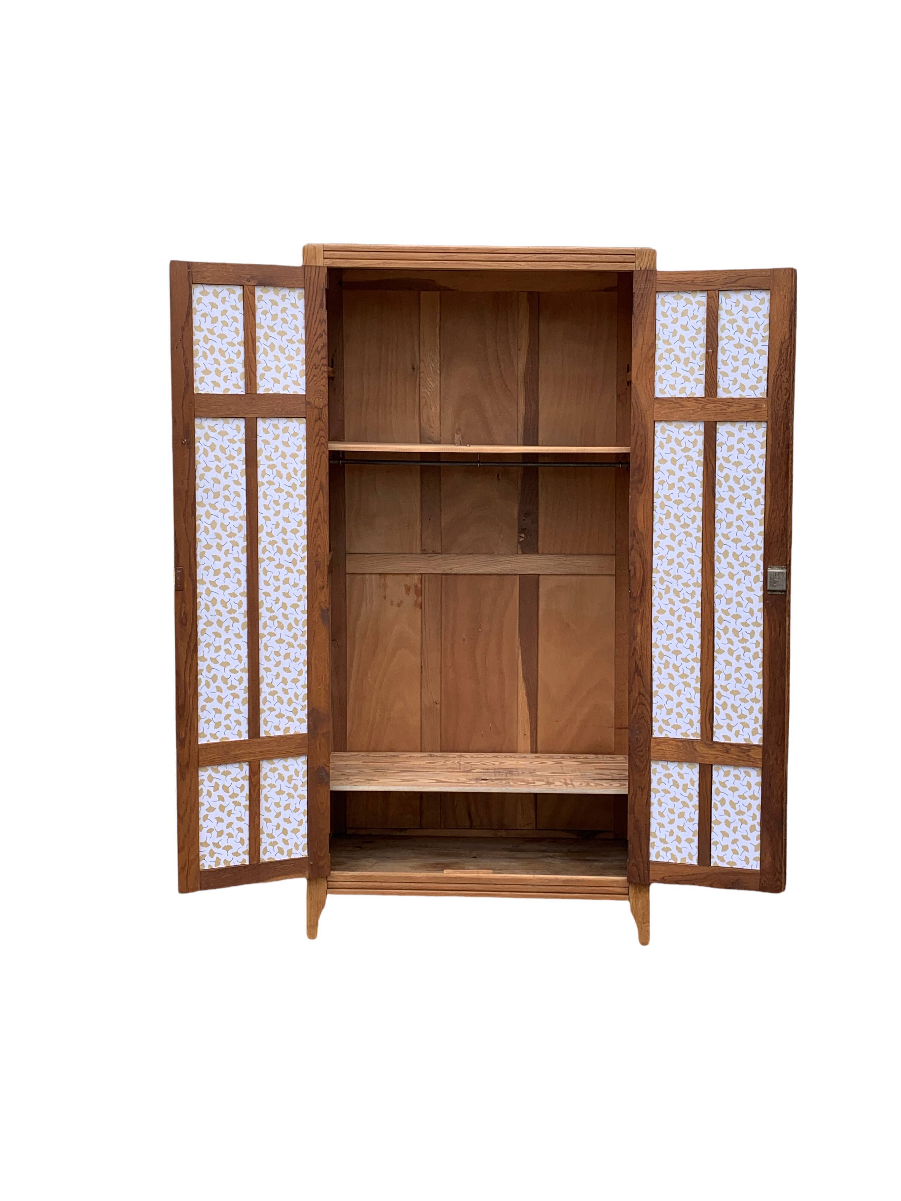 Parisian wardrobe paneled 1930 raw wood