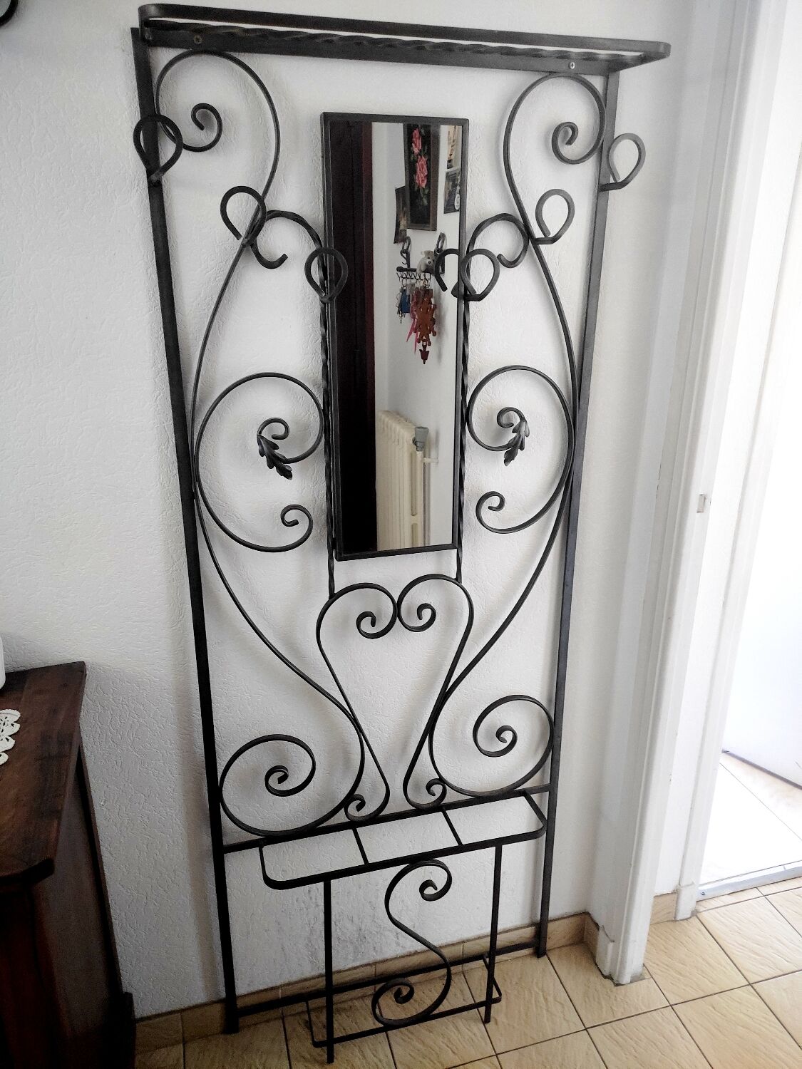 Wrought iron coat rack