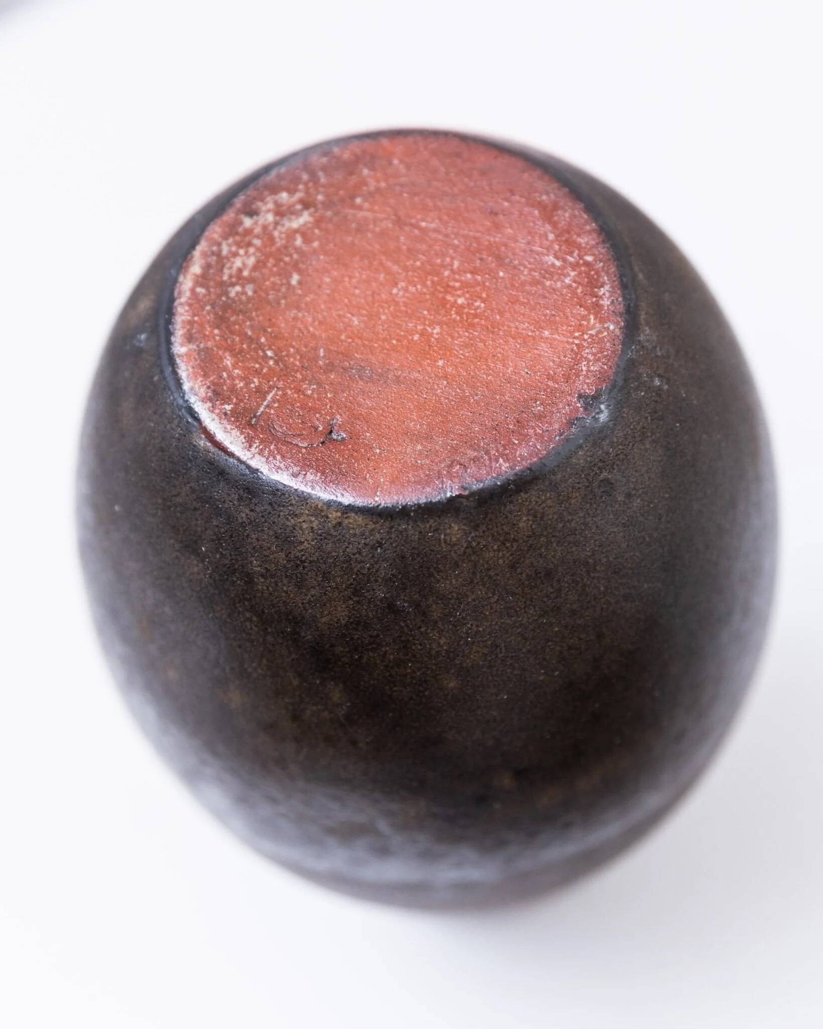 Dark brown ceramic Studio Keramik vase by Elisabeth Dunker, organic mid-century 1960s