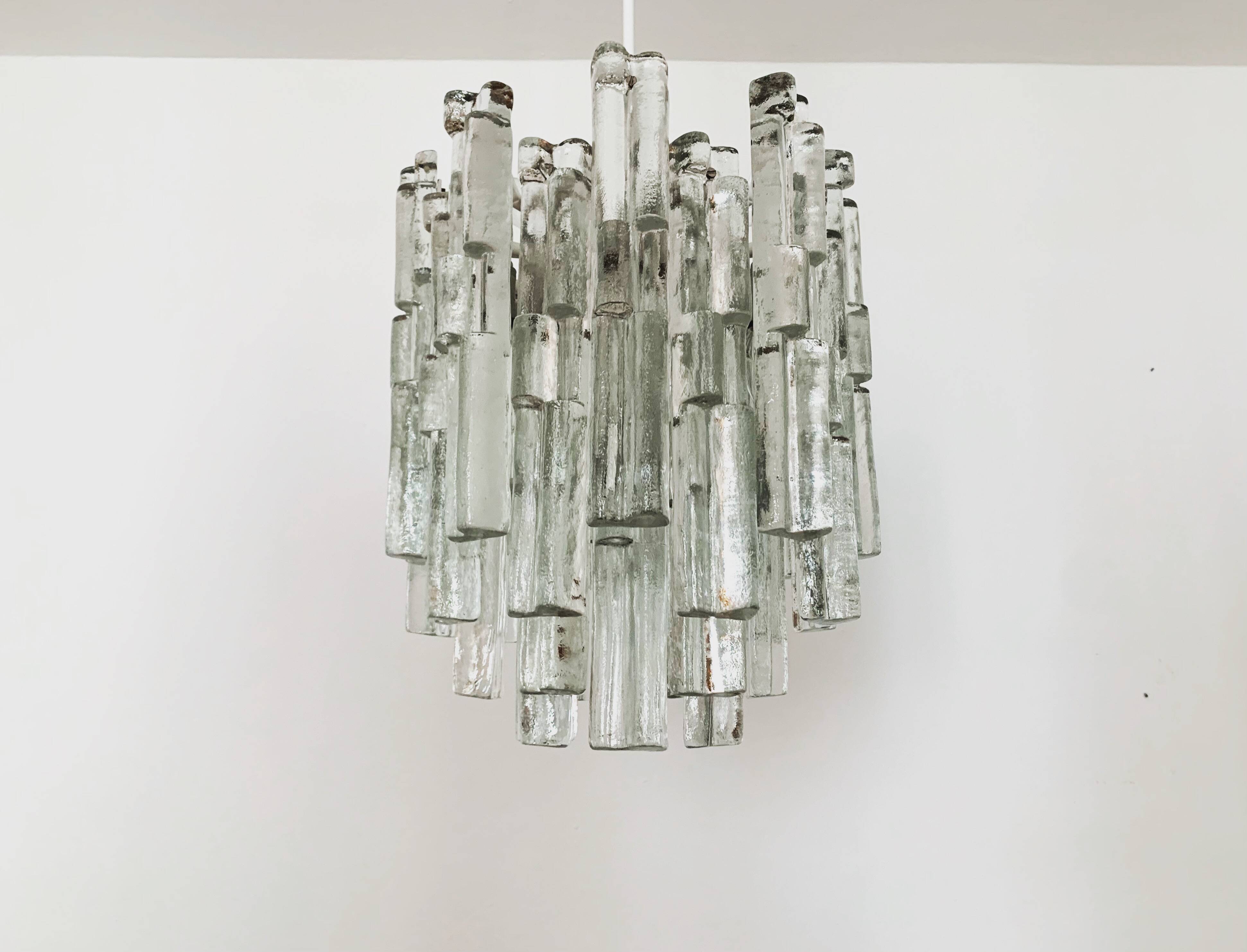 Austrian Ice Glass Chandelier by J.T. Kalmar