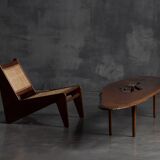 Table basse moderne organique avec vide naturel, France, milieu du 20e siècle