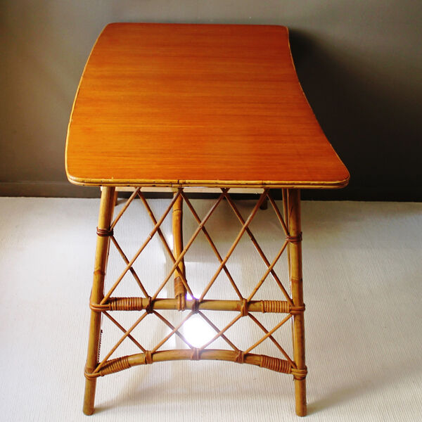 Office in rattan and bamboo vintage