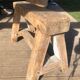 Trestle-shaped wooden bench