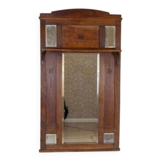 Art Nouveau Wall Mirror in Oak Frame, Early 20th Century