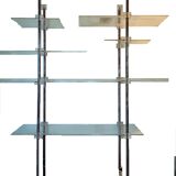 Modernist steel shelf and Altuglas