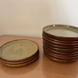 Lot de 12 assiettes plates en grès