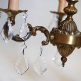 French vintage 3 arm crystal chandelier