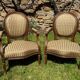 Pair of Louis XVI cabriolet armchairs – medallion backrest