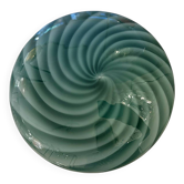 Italian Milky-White and Green Swirls Murano Glass Flush Mount or Wall Sconc