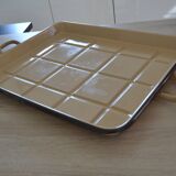 Vintage enamelled sheet metal tray
