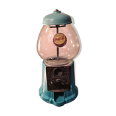 Candy, chewing gum, peanut glass and metal dispenser 2 tones of turquoise