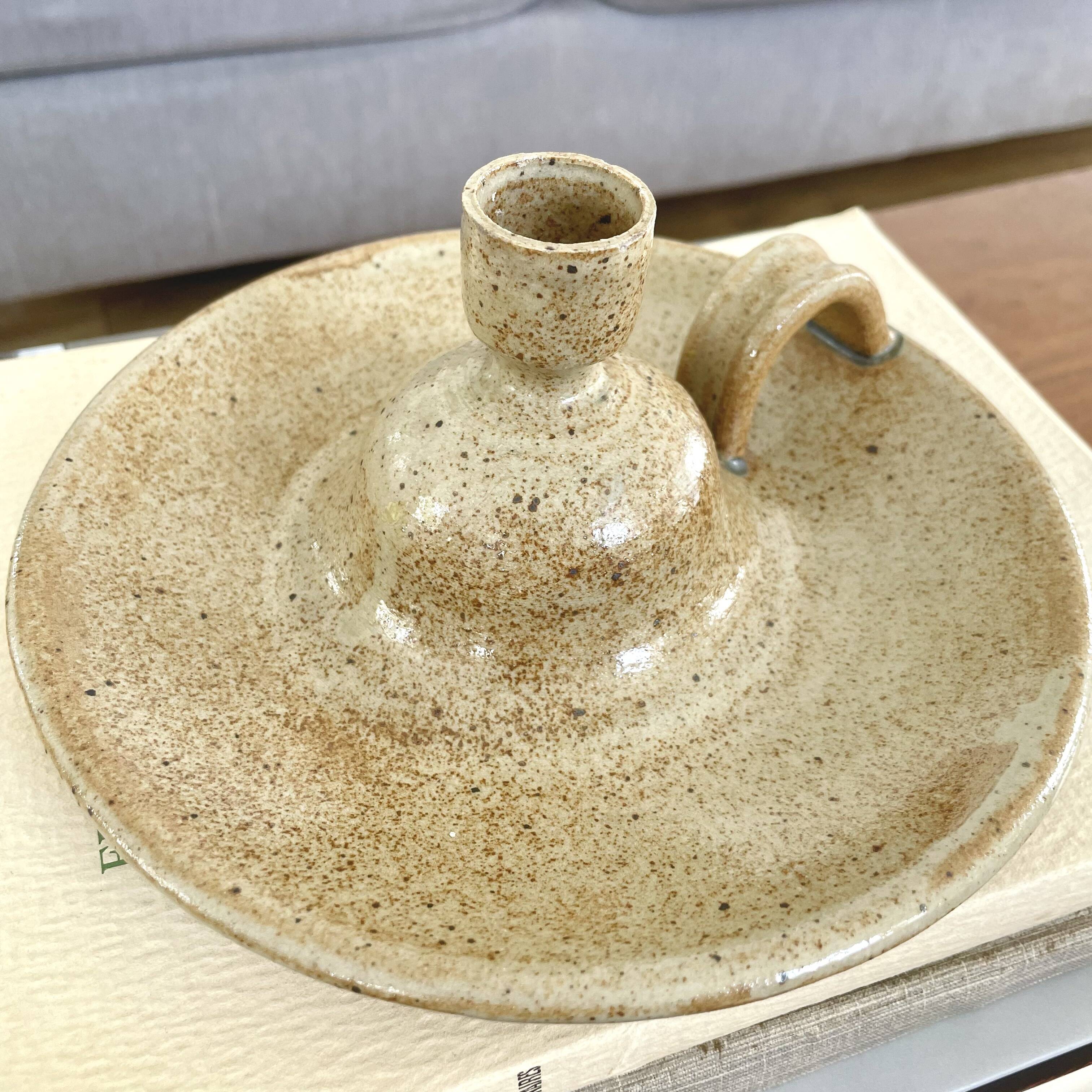 Stoneware candle holder