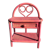 Chevet en rotin rose