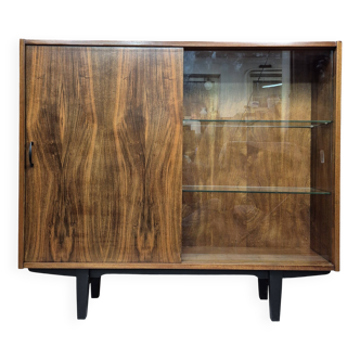 Restored "Violetta" Display Cabinet in Walnut & Mahogany – Poland 1960s