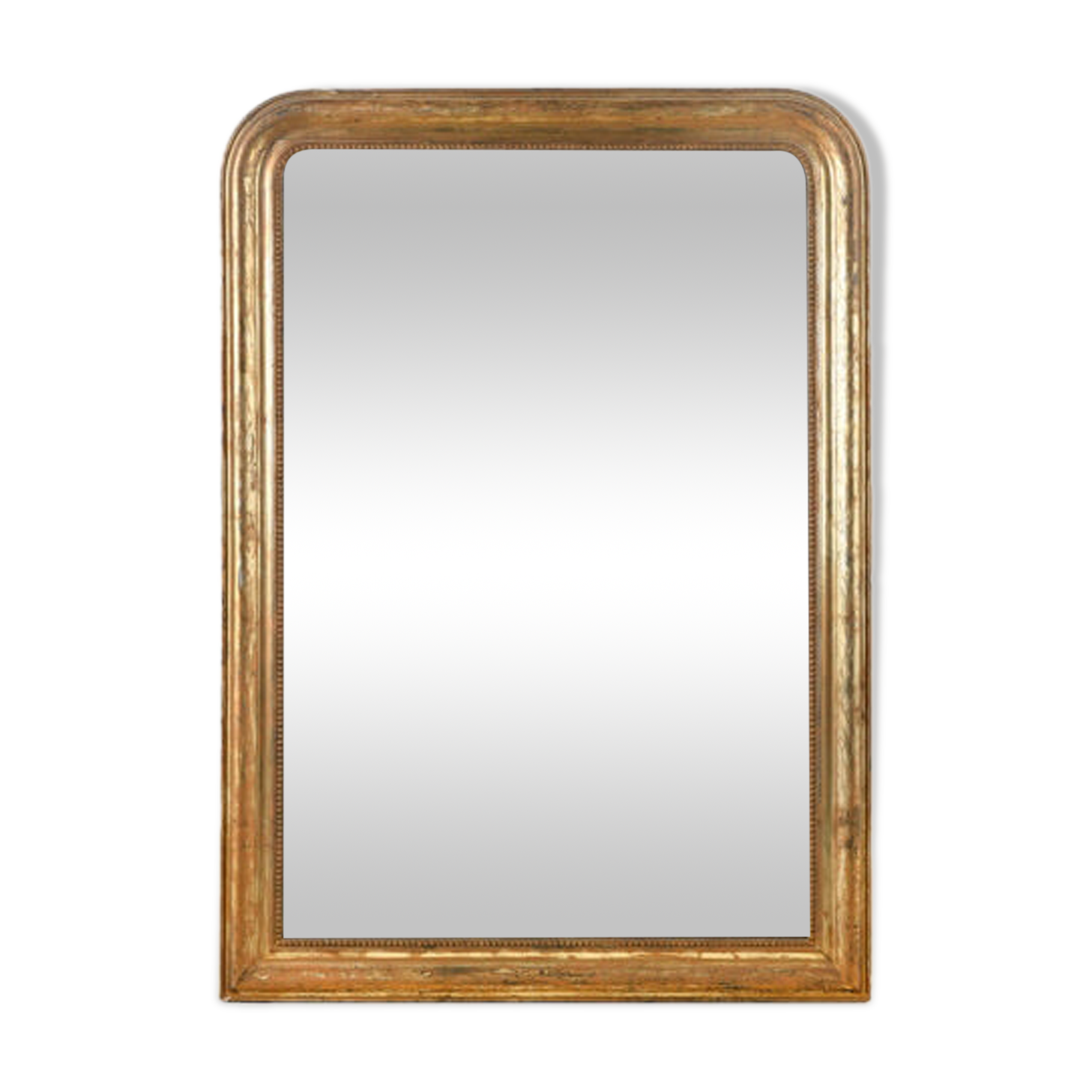 Mirror with golden patina