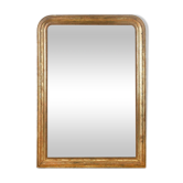 Mirror with golden patina