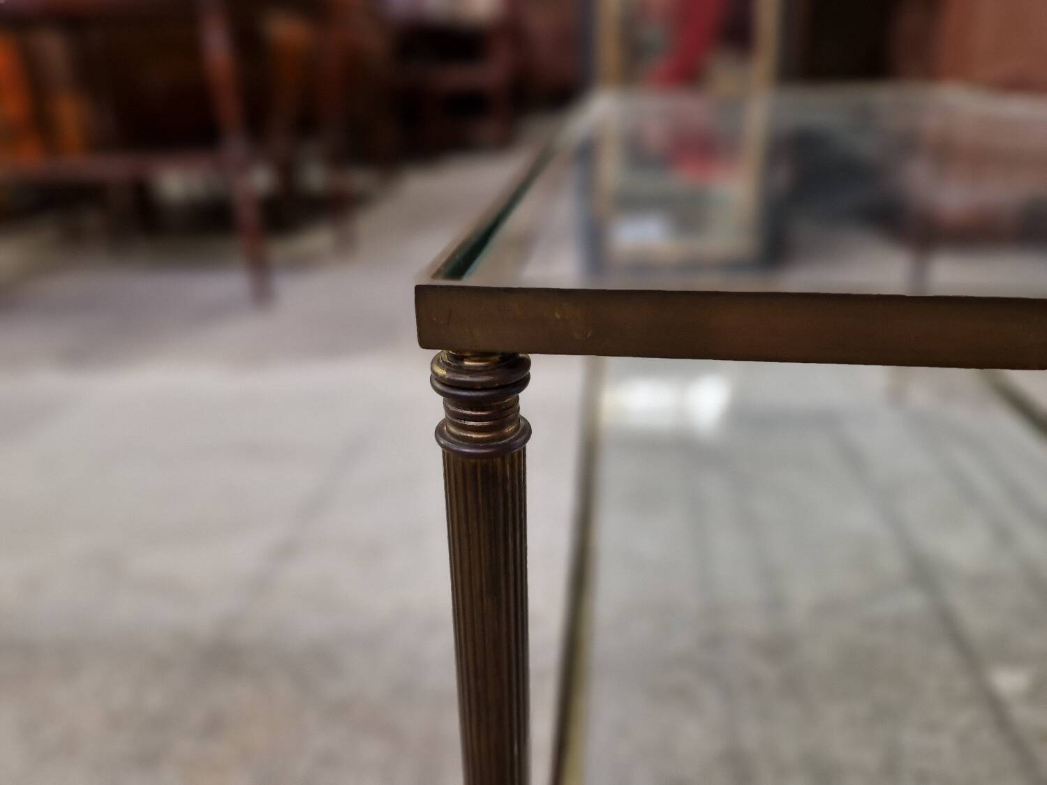 Brass and glass coffee table
