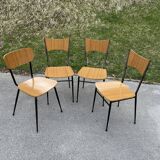 Italian dining table and 4 chairs by Salvarani, 1950s, set of 5.