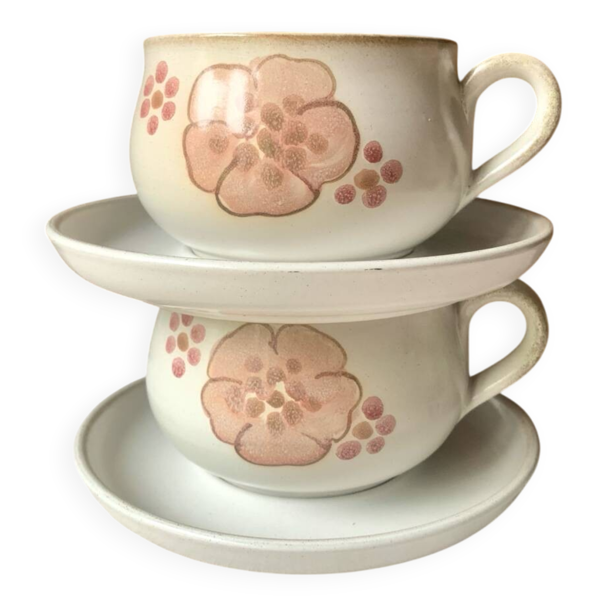 Two large Denby Gypsy stoneware English breakfast mugs