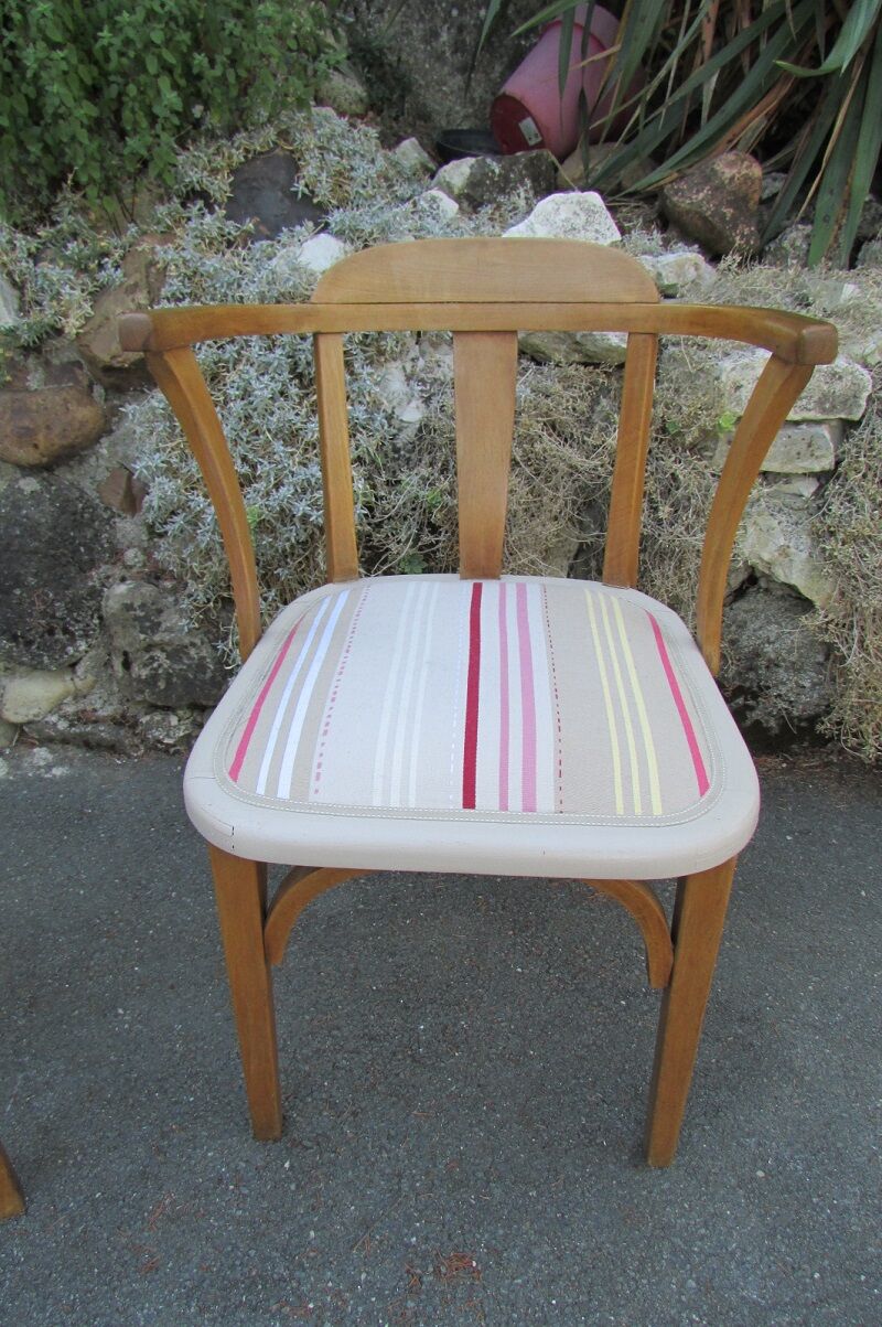 Armchair, beech and fabric