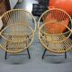 Fauteuil en rotin et en métal Rohe Noordwolde, Pays-Bas des années 1950