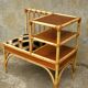 70s rattan telephone bench