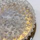 Gold colored glass ceiling or wall lamp in Hollywood style, 1970s